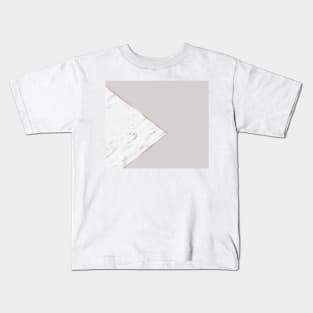 Soft grey geo - white marble Kids T-Shirt